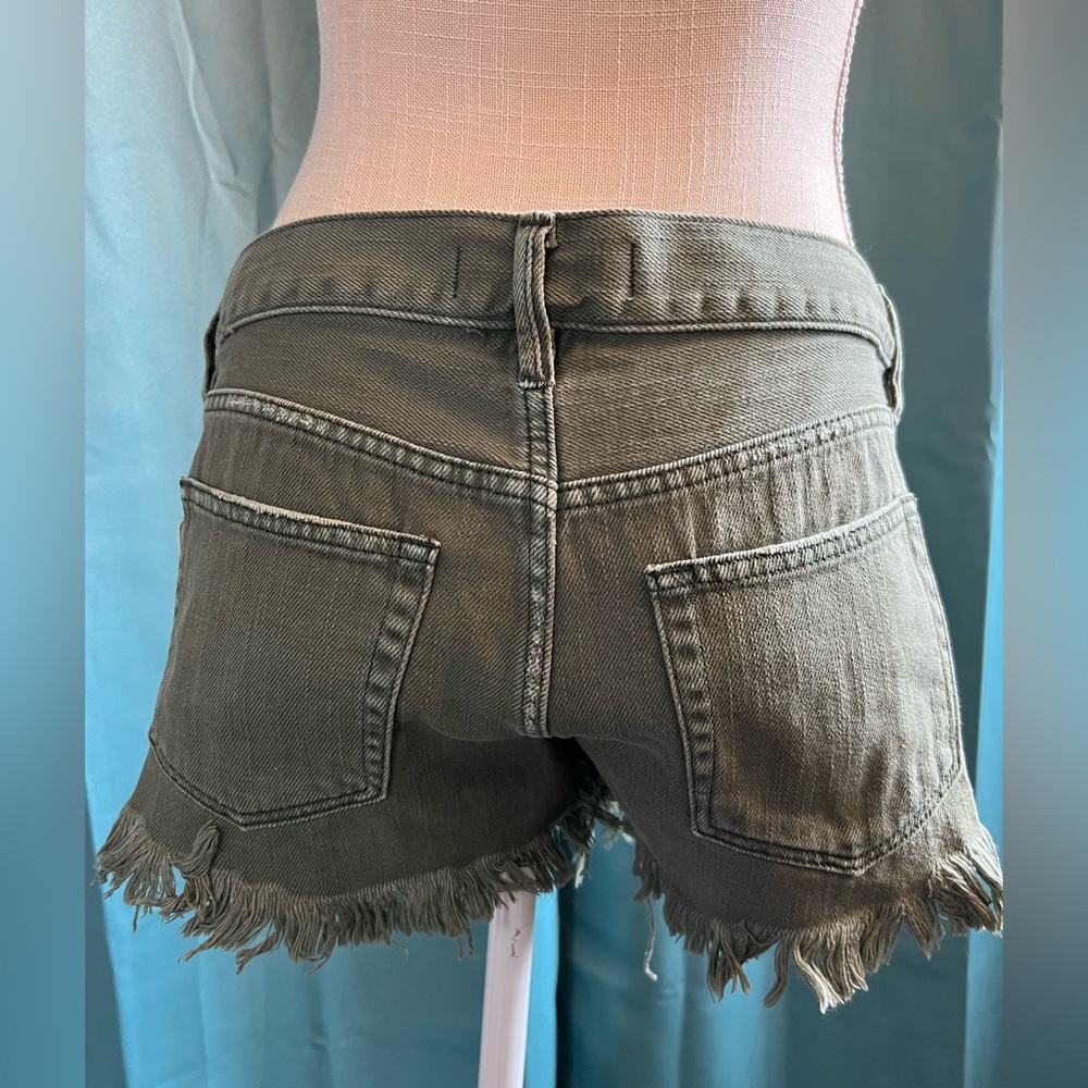 Free People distressed denim shorts, 26, Sage - Picture 2 of 8